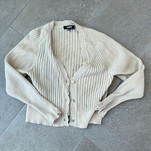Misguided, beige cardigan with button details US size 2